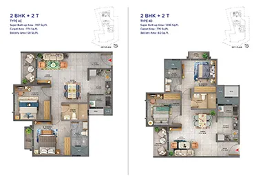 2 BHK Floor Plan